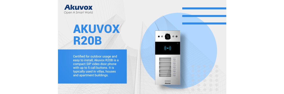 Akuvox New Product Launch: Multi-button Door Phone for Limited Space - Akuvox distributor VoIPDistri unveils new R20B SIP intercom door phone 