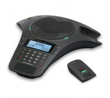 Alcatel Conference 1500, analoges Konferenztelefon mit 2 mobile DECT-Mikrofone, Duplex-Freisprechen, Beleuchtetes Display mit Anruferkennung, 5 Direktspeicher (bis zu 6-8 Teilnehmern)