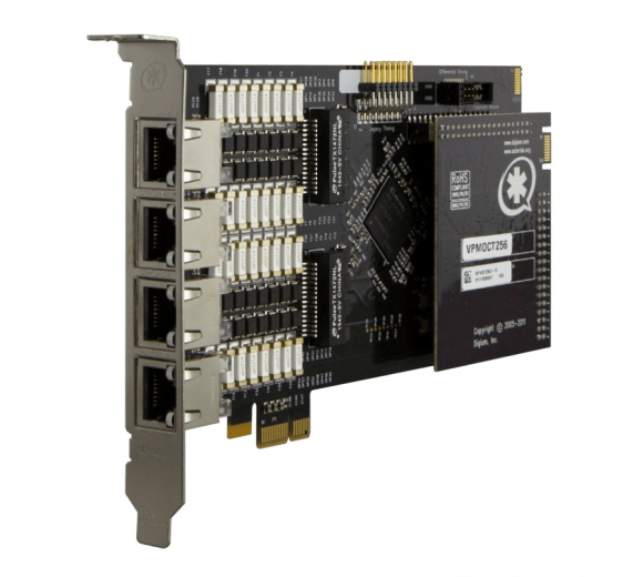 Digium Wildcard 1TE820F 8 Port PRI Primärmultiplex E1/T1/J1 PCIe Schnittstellenkarte