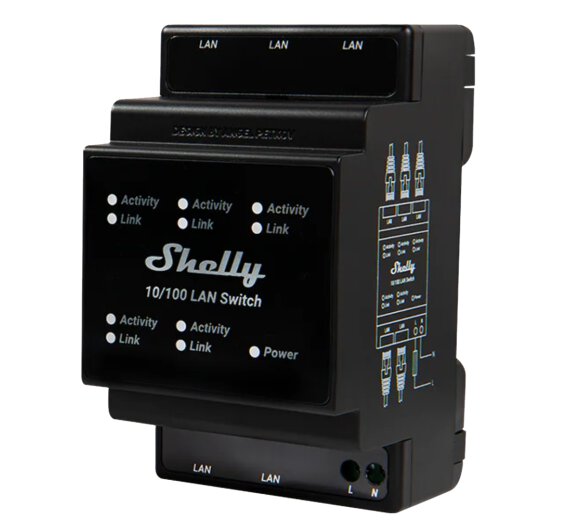 Shelly LAN Switch (5x Ethernet Ports 10/100 Mbps)