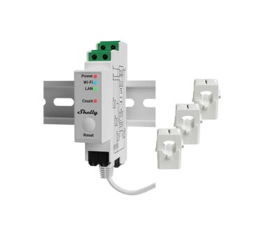 Shelly Pro 3EM 3-Phase Energy Meter on DIN rail incl. 3x...