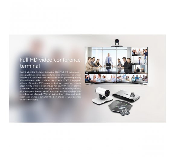 Yealink VC400 Full HD Videokonferenzsystem (OpenVPN) mit 4 port MCU
