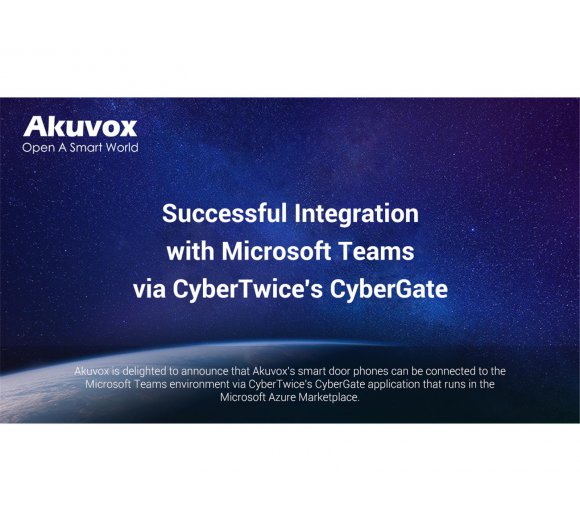 CyberGate SIP intercom connect to Microsoft Teams (Akuvox)