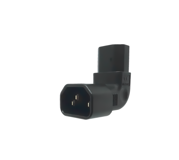 Power Adapter IEC C13 Angled to C14 Adapter (YL-3212L-3)