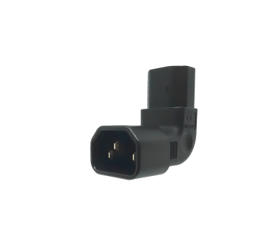 Stromadapter C13 abgewinkelt auf C14 Adapter (YL-3212L-3)