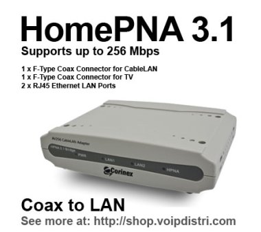 AV256 Cable LAN Home Network, HomeCNA - Coax to Ethernet...