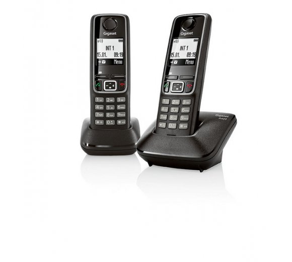 Gigaset A420 Duo schwarz, schnurloses DECT Telefon für den Analog Anschluss