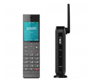 Snom HM201 cordless IP-DECT Handset with 3 dedicated physical service keys (message, front desk, emergency)