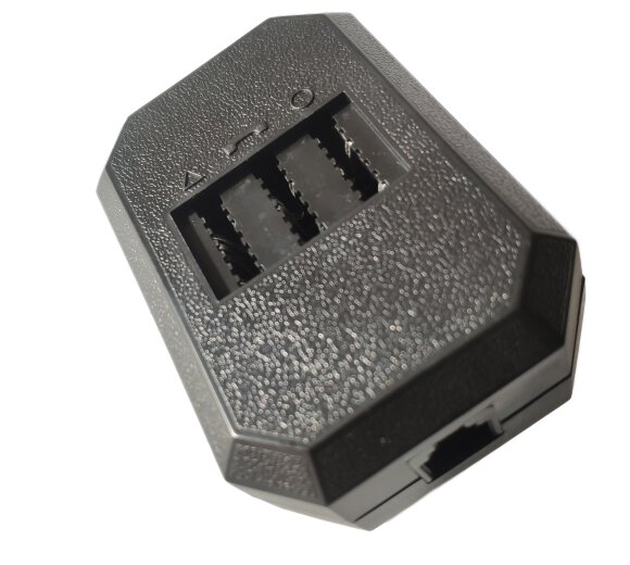 Telephone adapter table socket for Austria, black, 3xTSS socket to RJ11 coupling (socket)