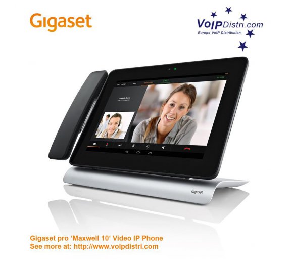 Gigaset PRO Maxwell 10 (B goods) Full-Touch Video IP-Phone (Android) with corded handset, DECT, WLAN, Bluetooth, USB, Gigabit PoE