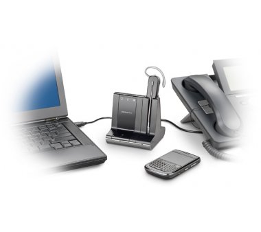 Savi Office W740/A UC Convertible, 3-in-1 DECT-Headset with individual customizable wearing options: Convertible (over-the-ear, behind-the-head, over-the-head), DECT-Headset & Bluetooth Voice Connection of Smartphone,Part-No. 83542-12