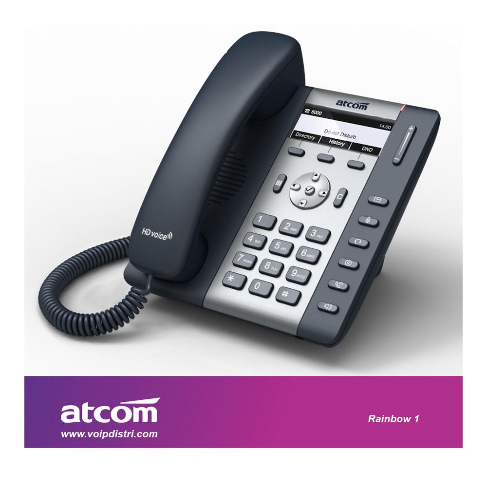 ATCOM Rainbow 1 entry level IP phone (1 SIP account, Full HD G.722 Wi