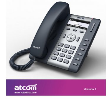 ATCOM Rainbow 1 entry level IP phone / R1 (1 SIP account, Full HD G.722 Wideband voice Audio Codec, PoE, VPN, VLAN, QoS, WiFi Connection only Optional, 1 Watt Standby)