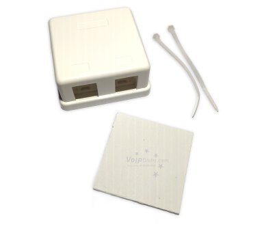 Keystone 2-fold module bracket as surface-mounted box, Pure white
