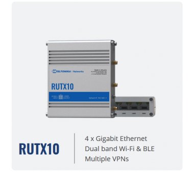 Teltonika RUTX10 Router with Gigabit Ethernet and...