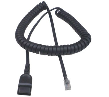 ADD-COM Curly Cord - QD to RJ11 (Grey), ADDQD-01