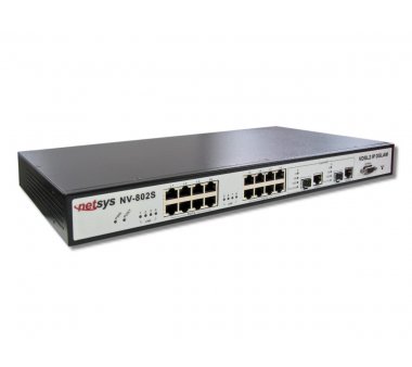 Netsys NV-802S, 8 Ports VDSL2 Managed IP DSLAM with 2 Gigabit Ethernet Combo-Port RJ-45/SFP