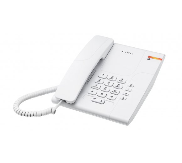 ALCATEL Temporis 180 ohne Display in weiss, Analog Festnetztelefon ideal als Hoteltelefon, Zimmertelefon oder Haustelefon