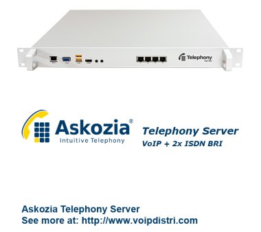 Askozia Telephony Server - 19 Rackmount (VoIP + 2x ISDN...