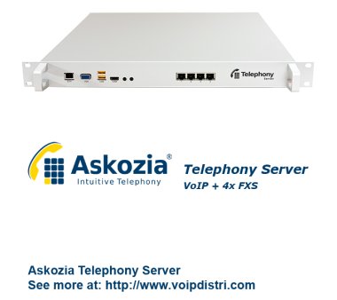 Askozia Telephony Server - 19 Rackmount (VoIP + 4x analog...