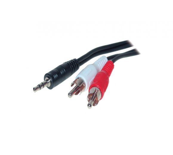 1.5m Cable, 3 pin stereo jack 3.5mm - 2 RCA plugs