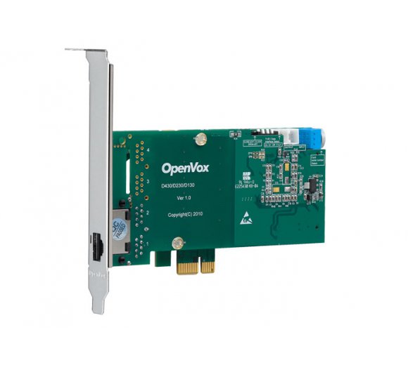 OpenVox D130E 1 Port T1/E1/J1 PRI PCI-E card (Advanced Version, Half-length with Low profile option)