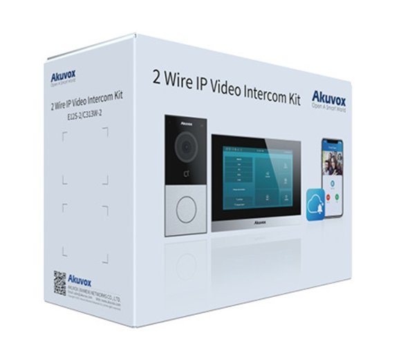 Akuvox 2-Wire IP Video Intercom Kit 202 (E12S-2, C313W-2, 24V PSU & Smartplus)