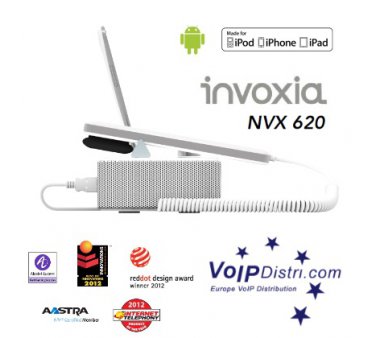 invoxia NVX 610 VoIP phone for iPod, iPhone or iPad and Android smartphones, Gigabit Ethernet, PoE, Bluetooth