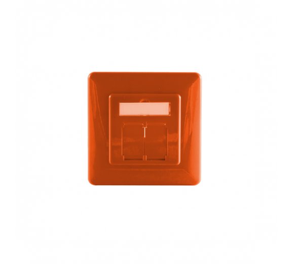 Cover frame for network sockets, orange