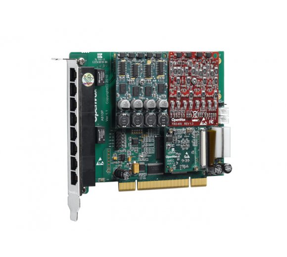OpenVox AE810P10 8 Port Analog PCI card + 1 FXS400 module with EC2032 module