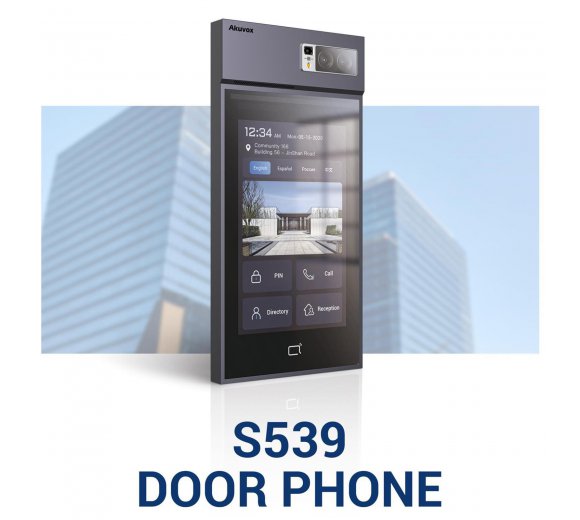 Akuvox S539 Video-Türsprechanlage mit Touch-Display mit Gesichtserkennung, Zwei-Faktor-Authentifizierung, Starlight-Kamera + HDR, Bluetooth (Wandmontage)