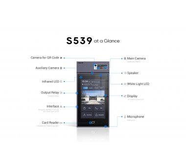 Akuvox S539 Video-Türsprechanlage mit Touch-Display mit Gesichtserkennung, Zwei-Faktor-Authentifizierung, Starlight-Kamera + HDR, Bluetooth (Wandmontage)
