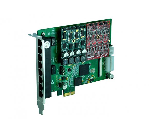 OpenVox A810EF11 8 ports PCI-E analog card with failover function + 1 FXS400 +1 FXO400