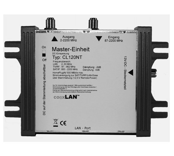 coaxLAN CL120NT (coaxLAN 12, coaxLAN Master) Stromversorgung inkl. HomePlugAV Modem