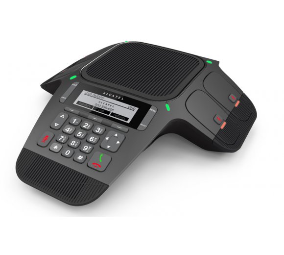 Alcatel Conference IP1850 with Display, SIP conference telephone with 4 detachable DECT microphones (SIP protocol), 10/100Mbit Ethernet / USB Port (up to 15 participants)