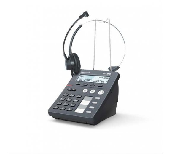 ATCOM AT800DP Call Center IP-Phone with PoE Port + ADD-COM ADD-880 Zwei-Ohr-Headset