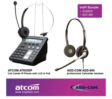 ATCOM AT800DP Call Center IP-Phone with PoE Port +...