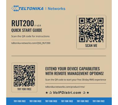 Teltonika RUT200 Industrial 4G /LTE Cellular Router