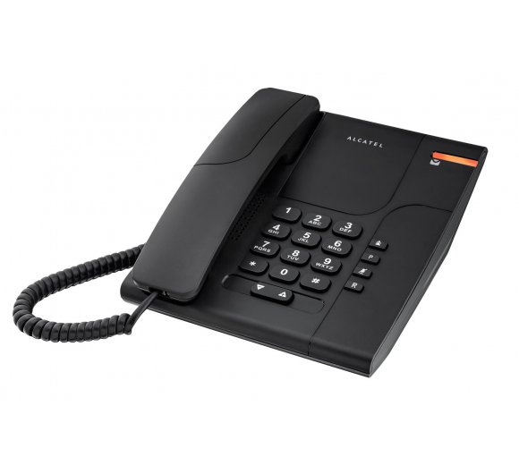 ALCATEL Temporis 180 ohne Display in schwarz, Analog Festnetztelefon ideal als Hoteltelefon, Zimmertelefon oder Haustelefon