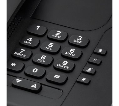 ALCATEL Temporis 180 ohne Display in schwarz, Analog Festnetztelefon ideal als Hoteltelefon, Zimmertelefon oder Haustelefon
