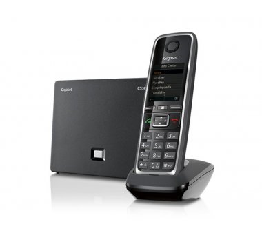 Gigaset C530 IP VoIP and landline phone for smart communication. The better Gigaset IP-DECT phone with Contact Push App: Easy contact transfer from the smartphone onto the DECT handset!