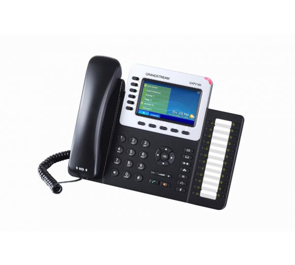 Grandstream GXP2160 Enterprise IP Telephone, HD audio voice, PoE, Dual Gigabit Ports, Color LCD Display, USB und Bluetooth V2.1 sowie Gesprächannahme am Headset (EHS) für Plantronics Headset