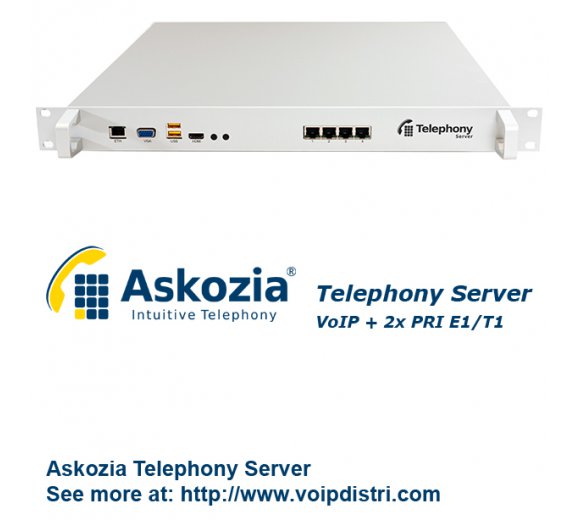 Askozia Telephony Server - 19 Rackmount (VoIP + 2x PRI E1/T1), up to 100 users