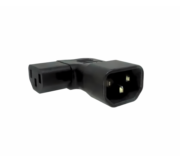 Power Adapter IEC C13 Angled to C14 Adapter (YL-3212L-1)