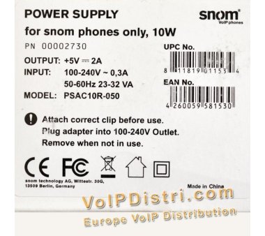 Snom 7xx (715/717/725/735/745/765/785) compatible 5V/2A...