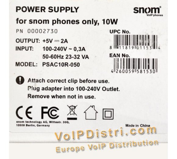 snom 8xx (820/821/870) compatible power supply