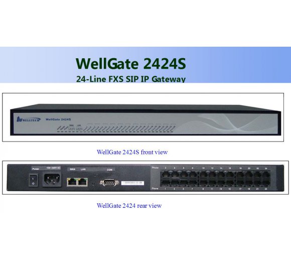 Welltech WellGate 2424s - 24 Port FXS Analog VoIP Gateway (3CX support)
