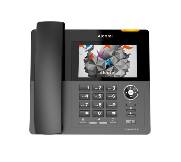 ALCATEL Temporis IP901G Gigabit IP Telefon mit hochauflösendem Touch Farbdisplay, integrierte DECT-Basis, Anrufaufnahme-Funktion