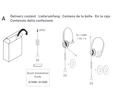 Snom A100M Monaural Einohr-Headset (Superleicht: 56 g...