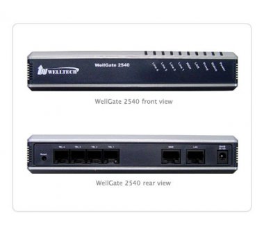 Welltech Wellgate 2540  - 4 port FXO (analoge Amtport/POTS) Analog VoIP Gateway (3CX support)